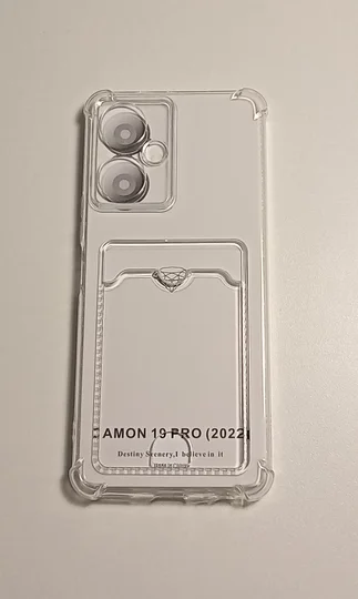 Черный чехол Tecno Camon 19 / Camon 19 pro карман для пластиковой карты и усиленные углы