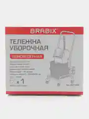 Тележка уборочная BRABIX, 1-съемное ведро 25л, мех.отжим, корзина, метал.каркас, 601498