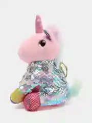Розовый мягкая игрушка брелок Единорог с пайетками