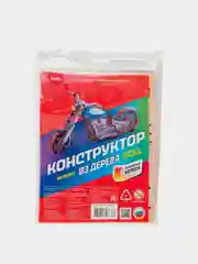 Конструктор деревянный "Мотоцикл", с красками