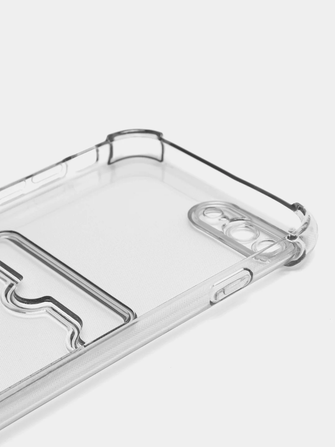 Черный чехол противоударный для iPhone 7 Plus / 8 Plus, прозрачный, с карманом для карты