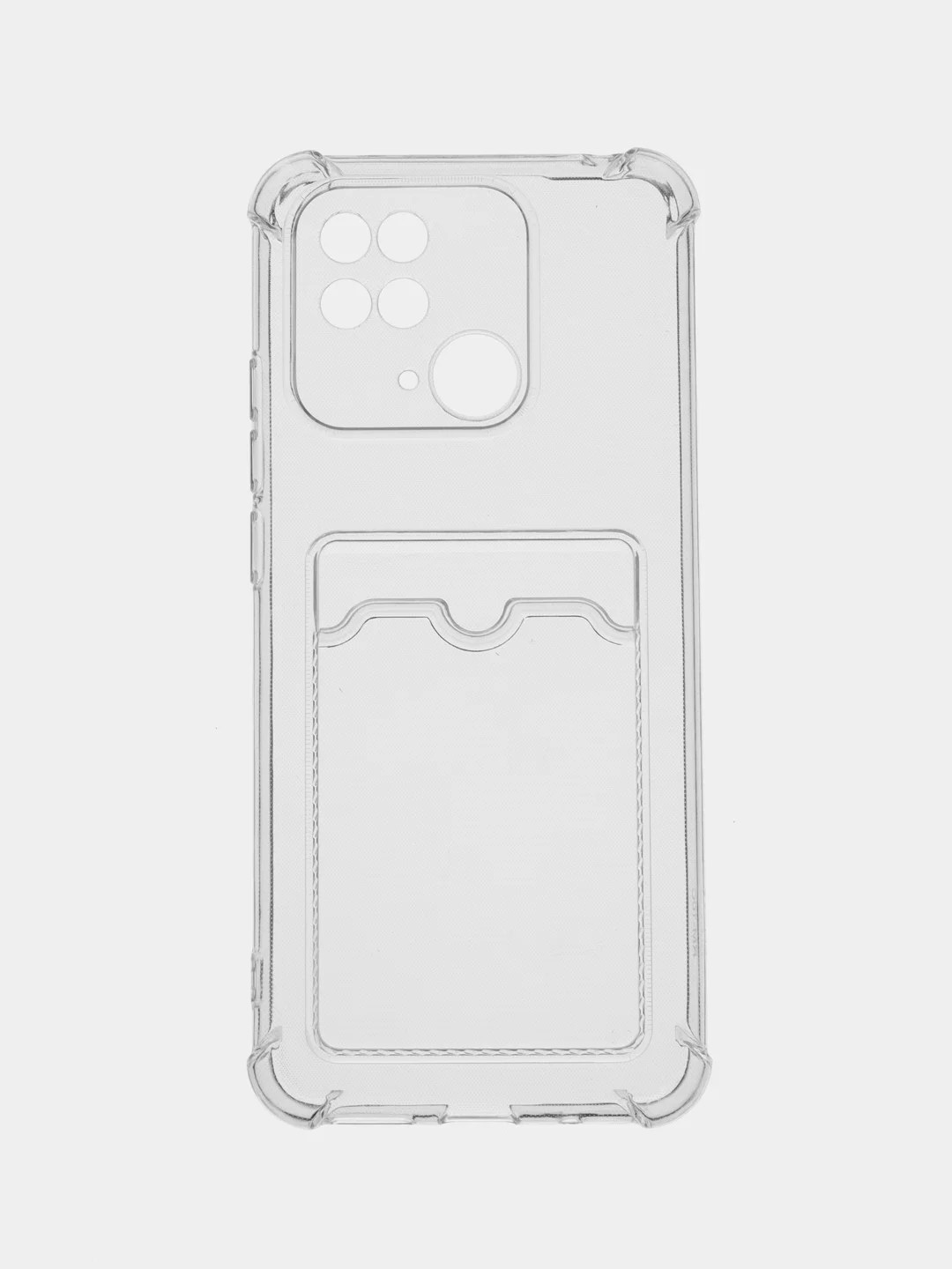 Прозрачный чехол для Xiaomi Redmi 10C Poco C40 Редми 10С Поко С40 с карманом для карт прозрачный