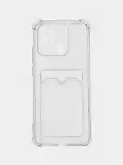 Прозрачный чехол для Xiaomi Redmi 10C Poco C40 Редми 10С Поко С40 с карманом для карт прозрачный