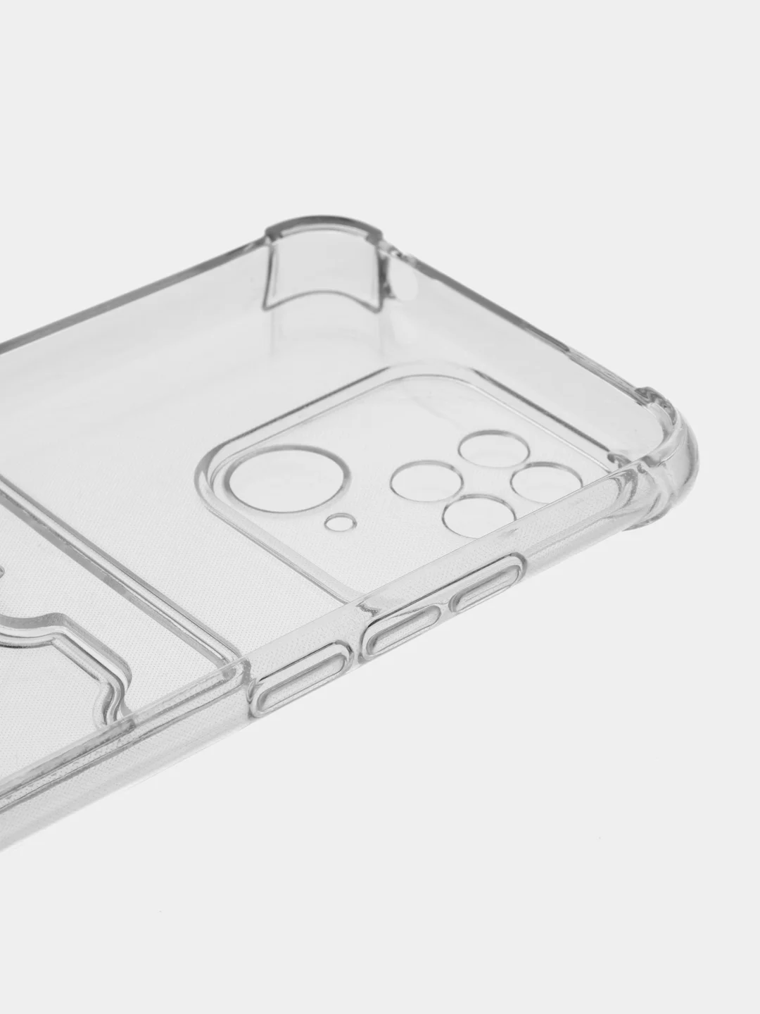 Прозрачный чехол для Xiaomi Redmi 10C Poco C40 Редми 10С Поко С40 с карманом для карт прозрачный