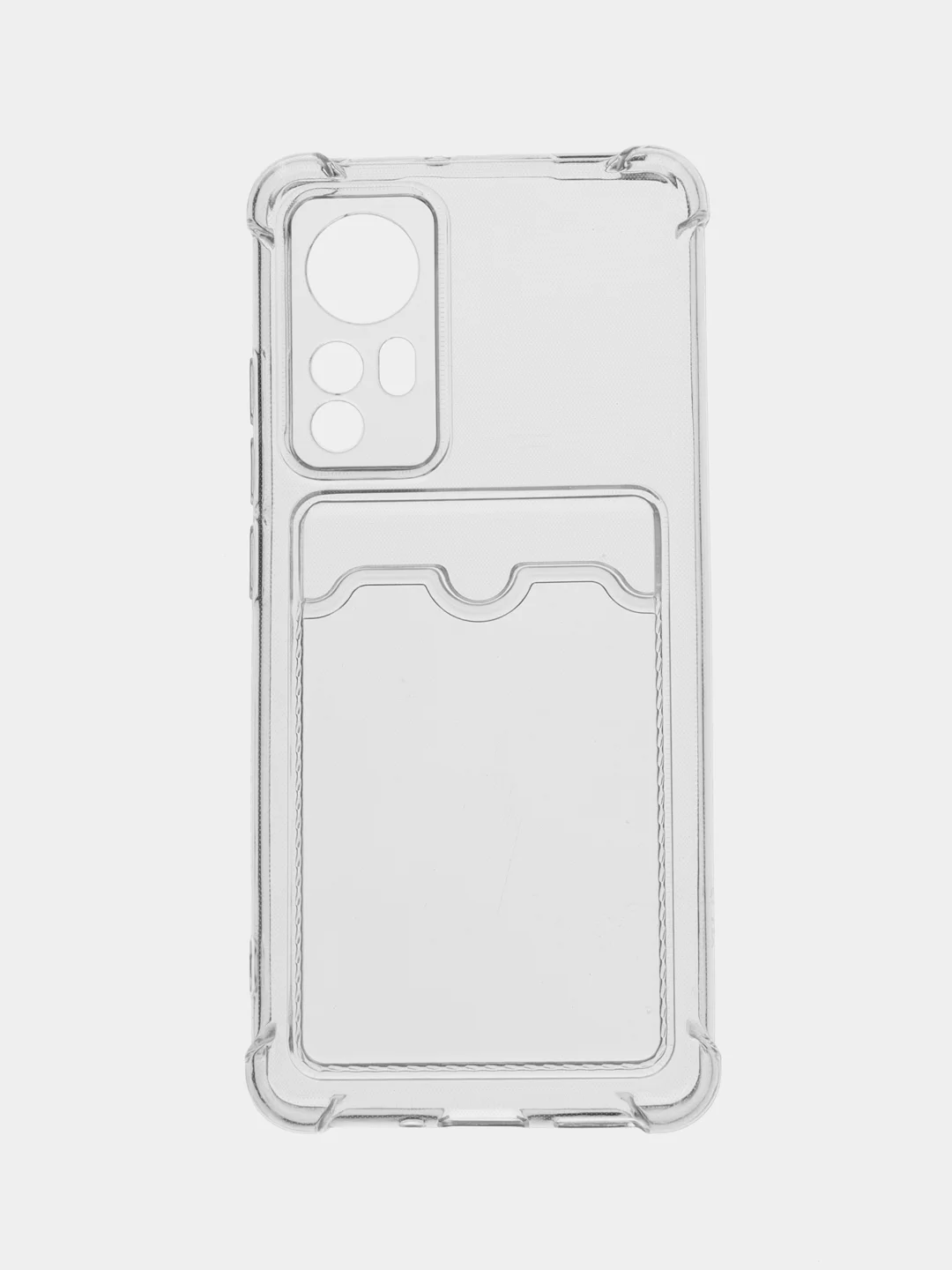 Прозрачный чехол Xiaomi 12 / 12X / Сяоми 12 / 12Х с карманом для карт