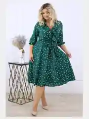 Зеленый платье женское, большие размеры