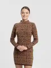Коричневый платье женское
