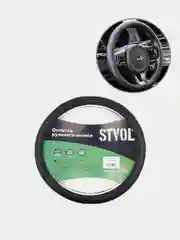 Оплетка на руль STVOL, экокожа, размер М, черный