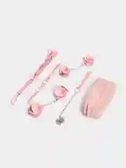 Конфетный набор БДСМ в удобной сумке на замке, 5 предметов для игр 18+ ошейник, бандаж, плетка