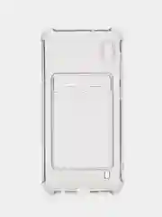 Хром силиконовый чехол Samsung Galaxy A10 Самсунг Галакси А10 с карманом для карт прозрачный