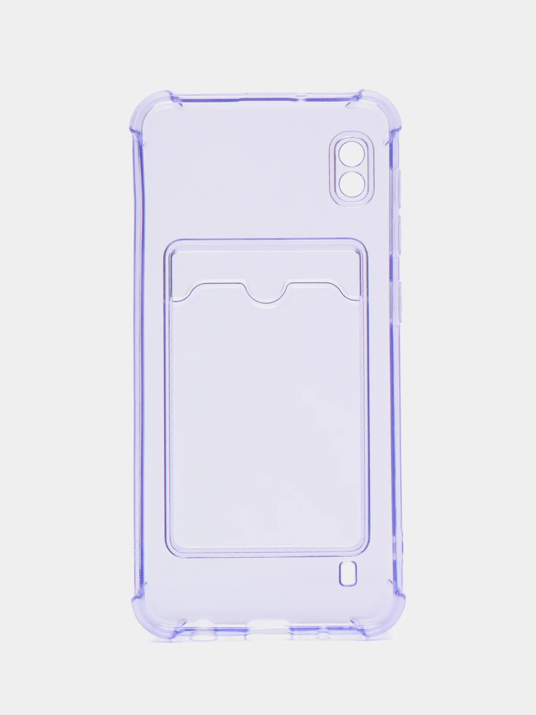 Лавандовый силиконовый чехол Samsung Galaxy A10 Самсунг Галакси А10 с карманом для карт прозрачный