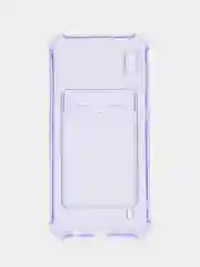 Лавандовый силиконовый чехол Samsung Galaxy A10 Самсунг Галакси А10 с карманом для карт прозрачный
