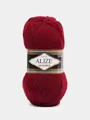 Бордовый пряжа Alize Lanagold, 49% шерсть, 51% акрил, 100 г, 240 м