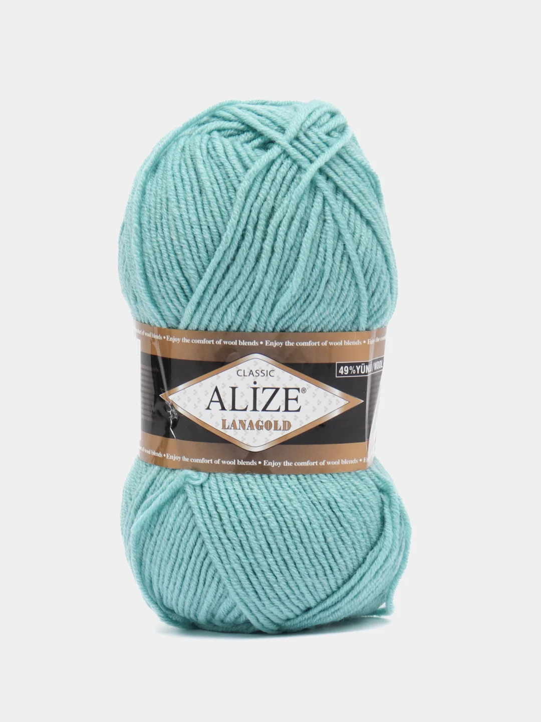 Мятный пряжа Alize Lanagold, 49% шерсть, 51% акрил, 100 г, 240 м