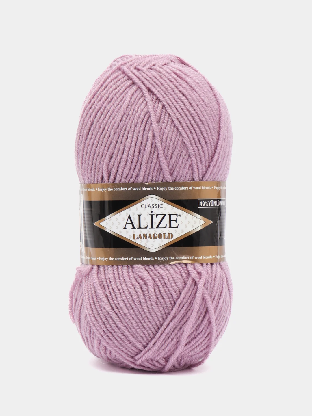 Сиреневый пряжа Alize Lanagold, 49% шерсть, 51% акрил, 100 г, 240 м