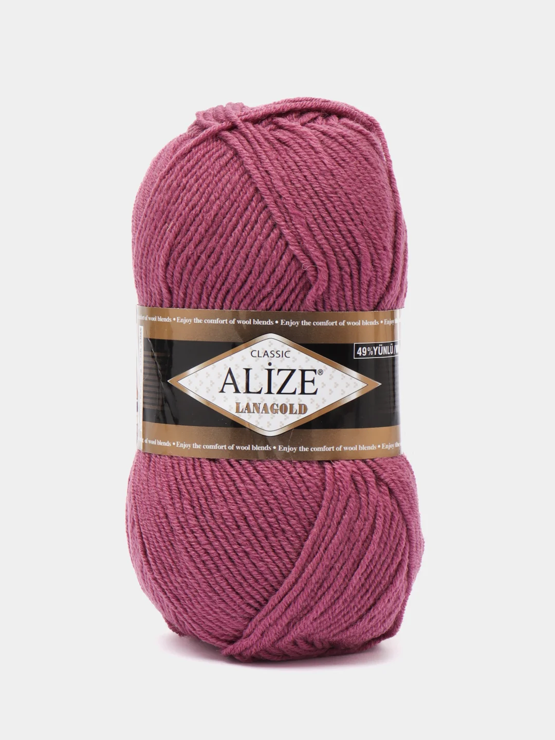 Фуксия пряжа Alize Lanagold, 49% шерсть, 51% акрил, 100 г, 240 м