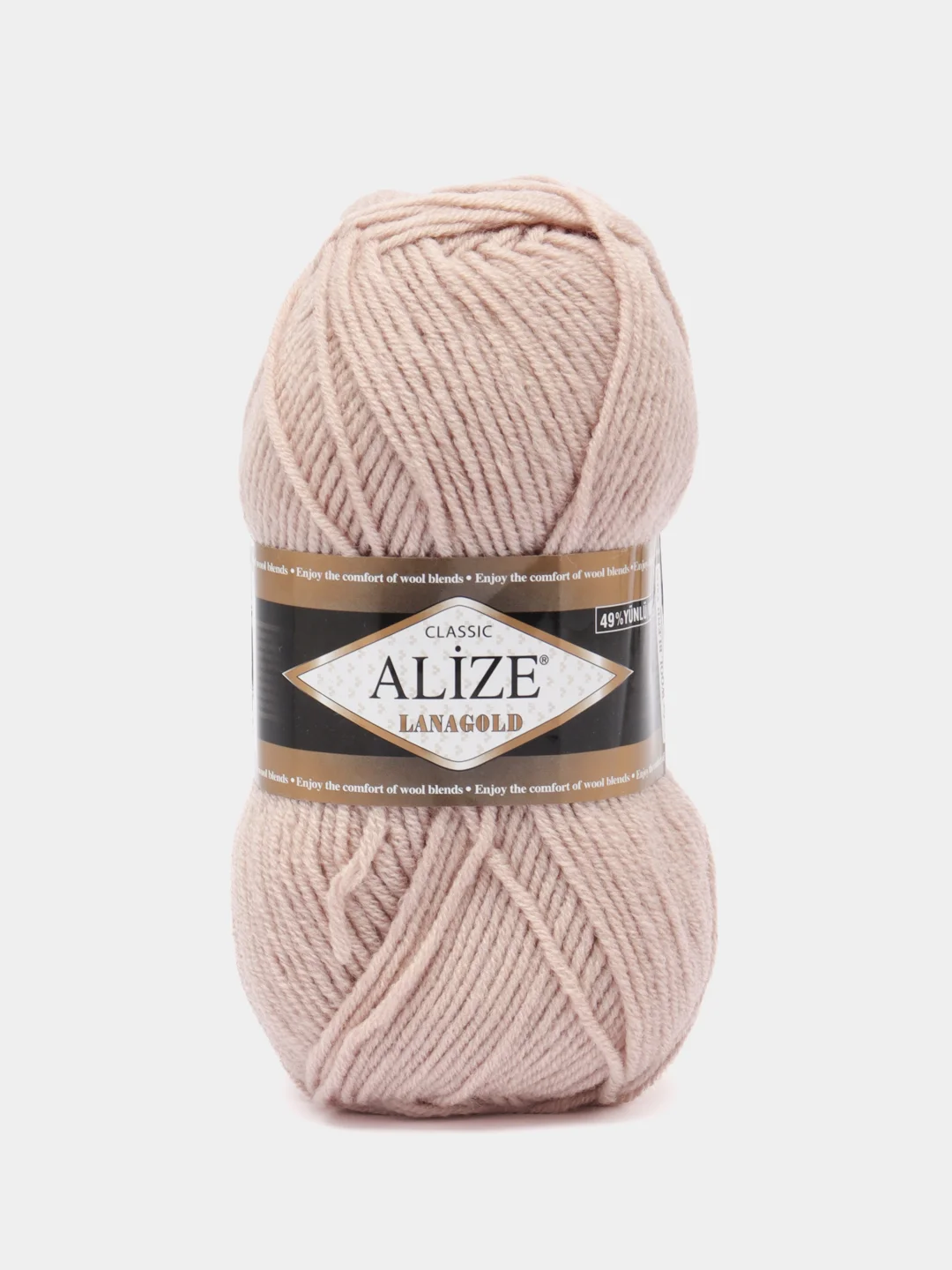 Карамельный пряжа Alize Lanagold, 49% шерсть, 51% акрил, 100 г, 240 м
