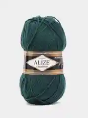 Тёмно-зелёный пряжа Alize Lanagold, 49% шерсть, 51% акрил, 100 г, 240 м