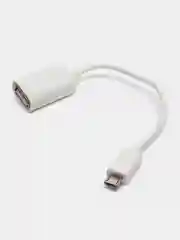 Белый otg-переходник micro USB на USB, с проводом