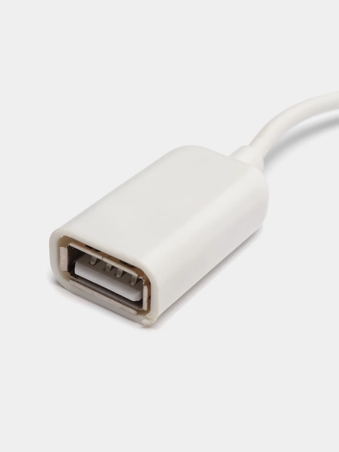 Белый otg-переходник micro USB на USB, с проводом