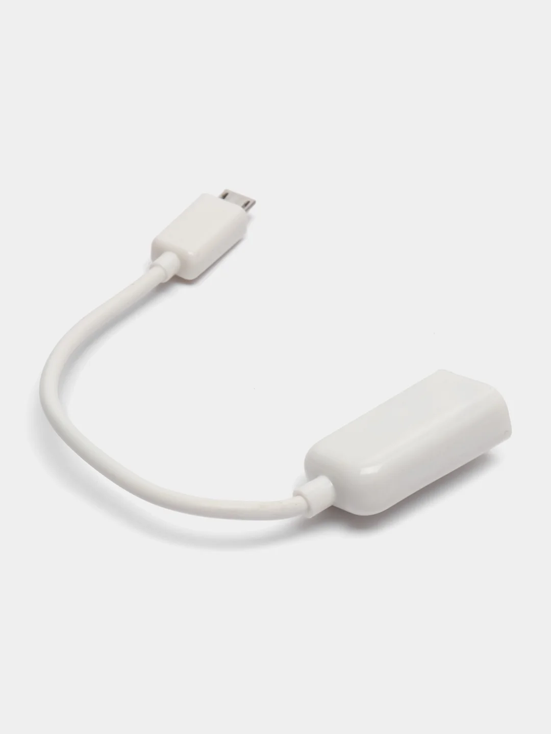 Белый otg-переходник micro USB на USB, с проводом