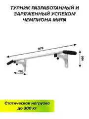 Белый турник настенный Absolute Champion HIT белый, наддверный, 2 хвата