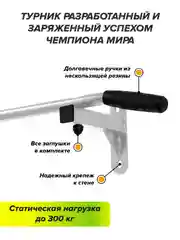 Белый турник настенный Absolute Champion HIT белый, наддверный, 2 хвата