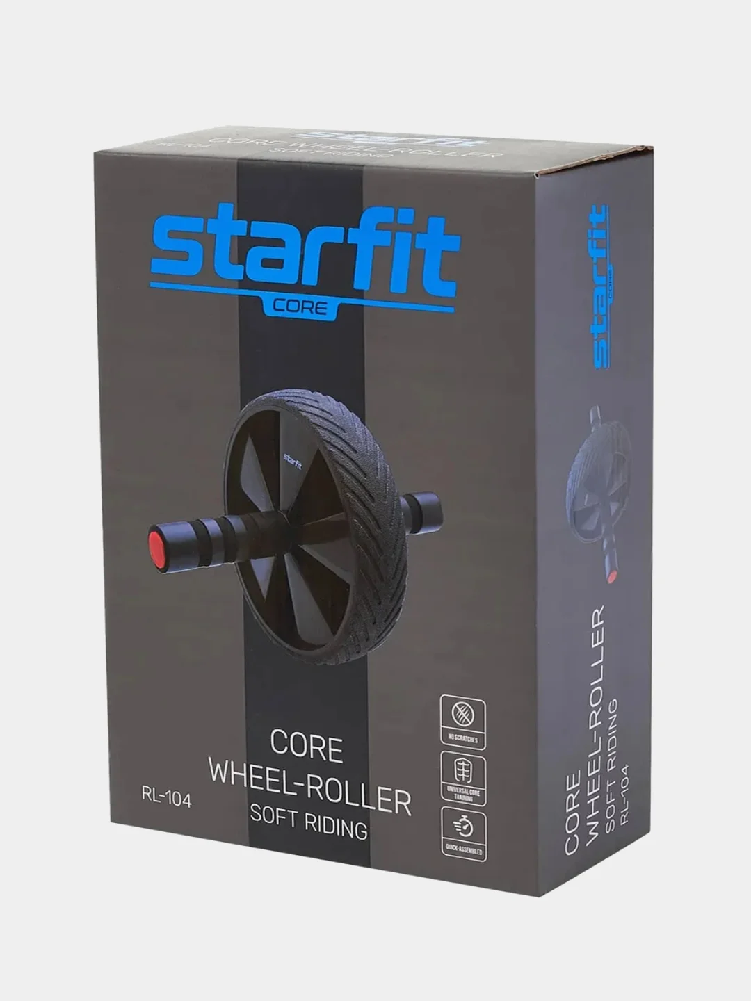 Черный ролик для пресса STARFIT RL-104, с мягким ходом