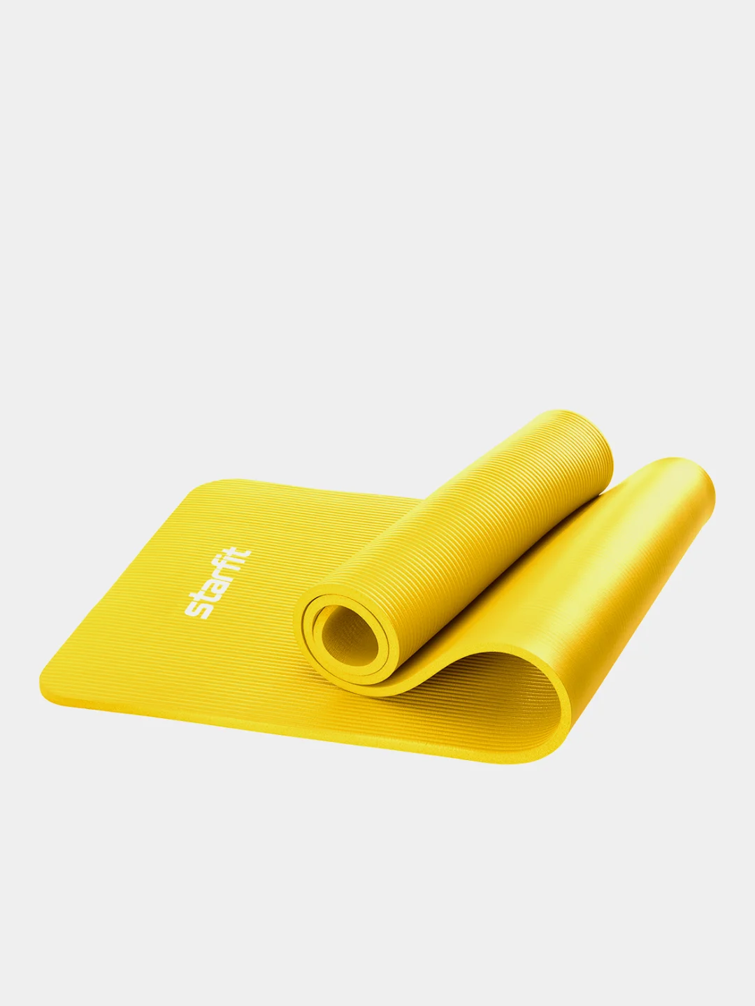Желтый коврик для йоги и фитнеса STARFIT, 183x61 см