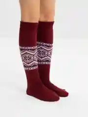 Бордовый гольфы женские МАТЕХ "Снежинка", полушерсть, 36-40
