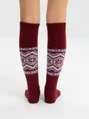 Бордовый гольфы женские МАТЕХ "Снежинка", полушерсть, 36-40