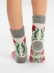 Шерстяные носочки "Цветы"