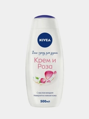 Nivea Гель-уход для душа "Крем и роза" ухаживающий с маслом миндаля, 500 мл.