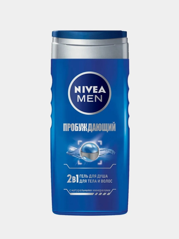 Гель для душа Nivea Men мужской 2в1 "Пробуждающий" с морскими минералами, 250 мл