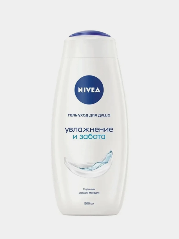 Гель-уход для душа Nivea "Увлажнение и забота" для всей семьи, с маслом миндаля, 500 мл