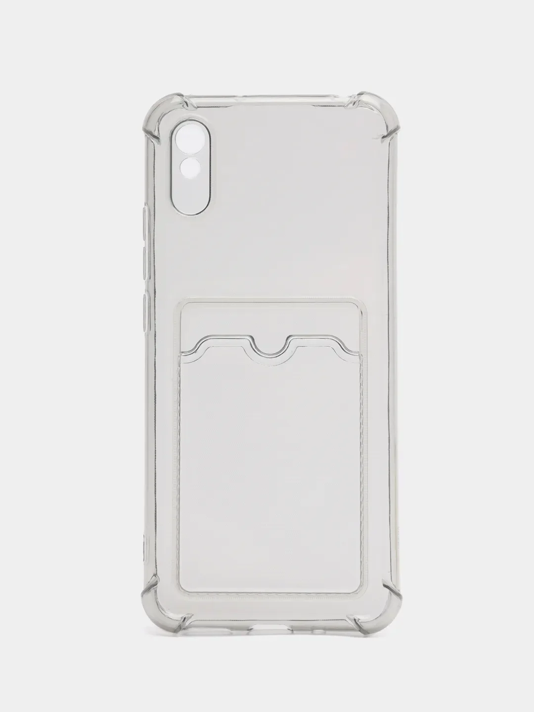 Силиконовый чехол для Xiaomi Redmi 9A (Сяоми Редми 9А), с карманом для карт, прозрачный
