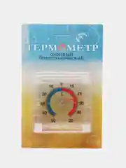 Прозрачный термометр оконный биметаллический 7,5*7,5 см
