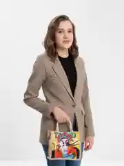 Разноцветный холщовая женская сумка