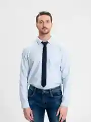 Синий галстук однотонный