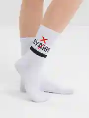 Белый носки белые, с надписью "Будни", "Бухни"