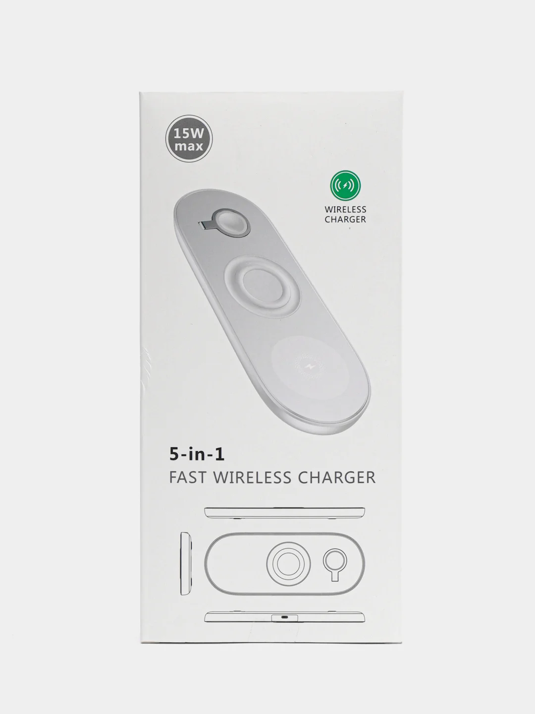 Белый беспроводное зарядное устройство Fast Wireless Charger 5 в 1