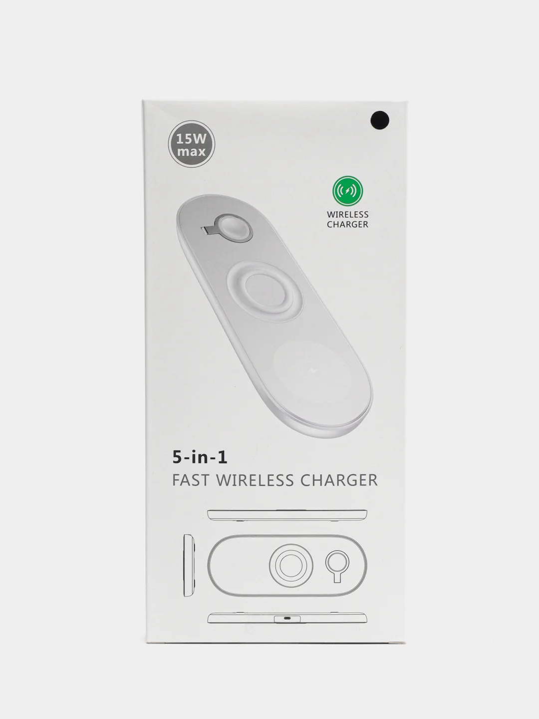 Черный беспроводное зарядное устройство Fast Wireless Charger 5 в 1