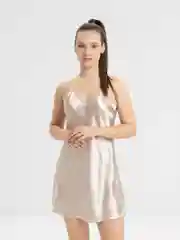 Бежевый сорочка женская, шелковая, атласная