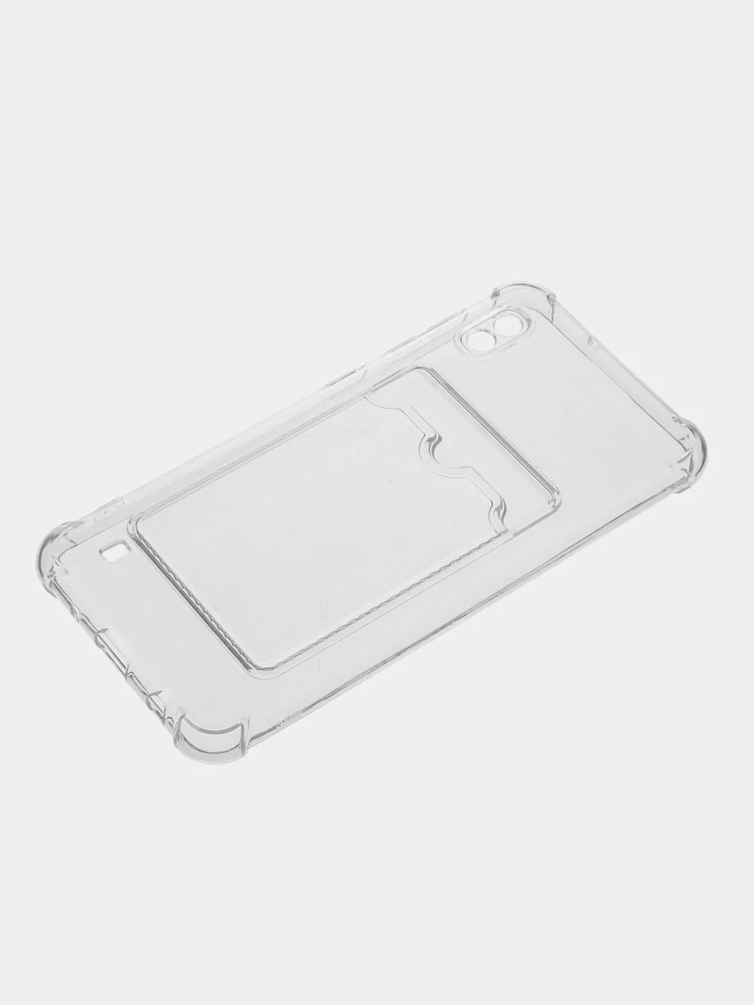 Прозрачный силиконовый чехол Samsung Galaxy A10 Самсунг Галакси А10 с карманом для карт прозрачный
