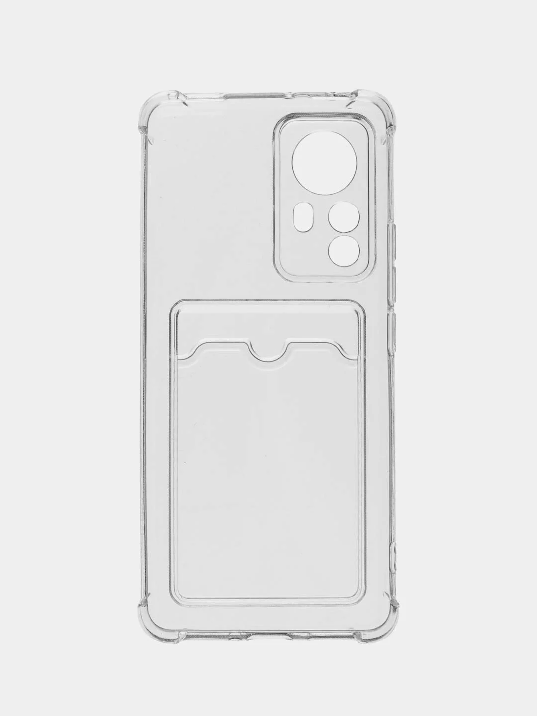 Прозрачный чехол Xiaomi 12 Pro / Сяоми 12 Про с карманом для карт