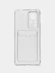 Прозрачный чехол Xiaomi 12 Pro / Сяоми 12 Про с карманом для карт