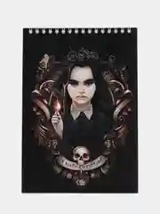 Зеленый блокнот с принтом, по мотивам сериала Wednesday (Уэнсдей)