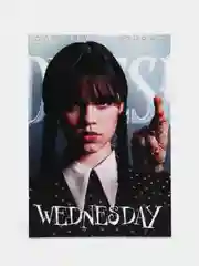 Белый блокнот с принтом, по мотивам сериала Wednesday (Уэнсдей)