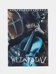 Бронзовый блокнот с принтом, по мотивам сериала Wednesday (Уэнсдей)