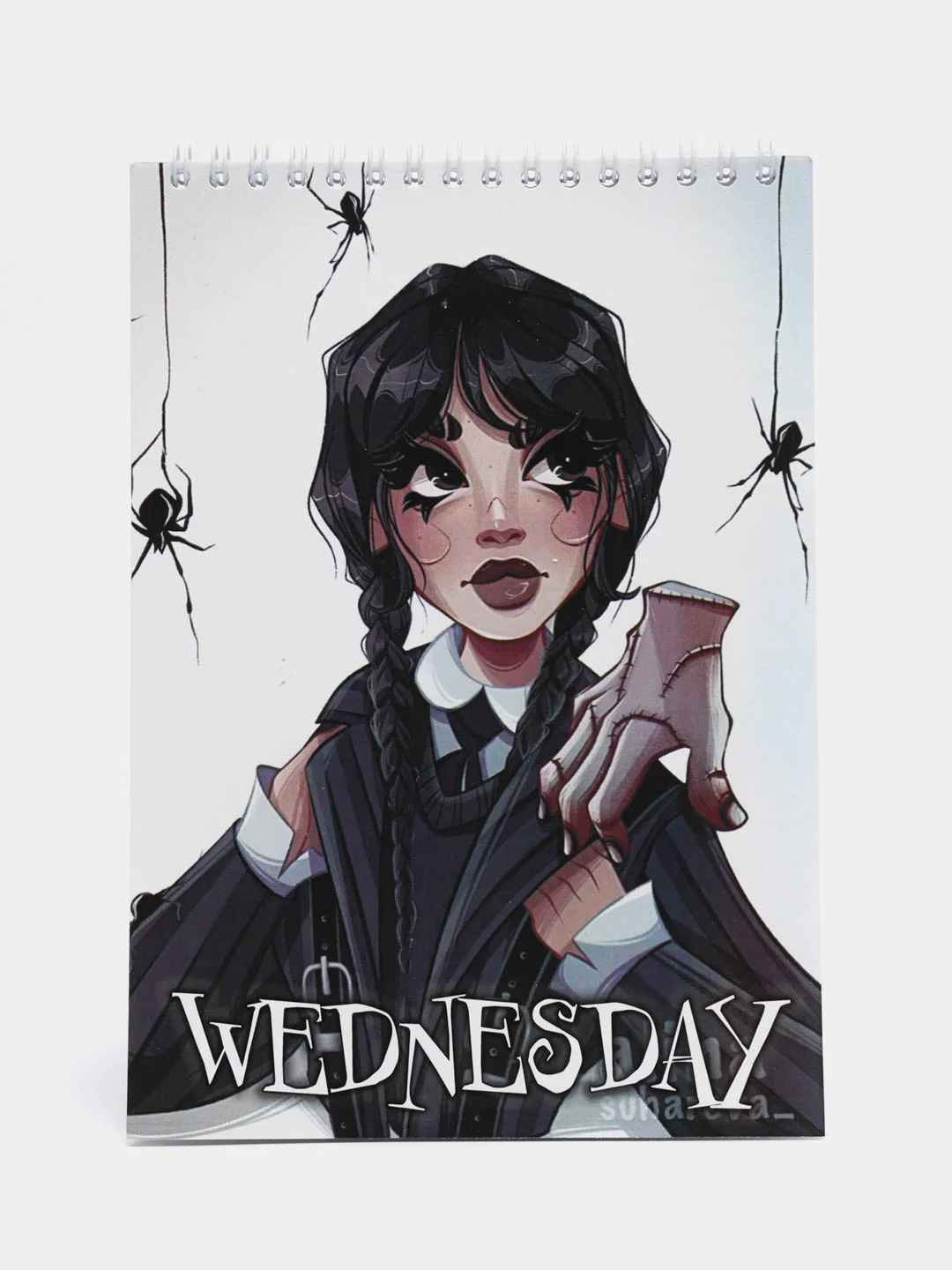 Индиго блокнот с принтом, по мотивам сериала Wednesday (Уэнсдей)